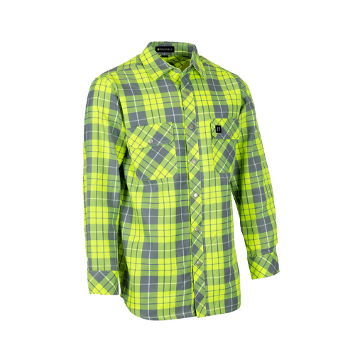 Forcefield Hi Vis Plaid Unlined Flannel Shirt - Front