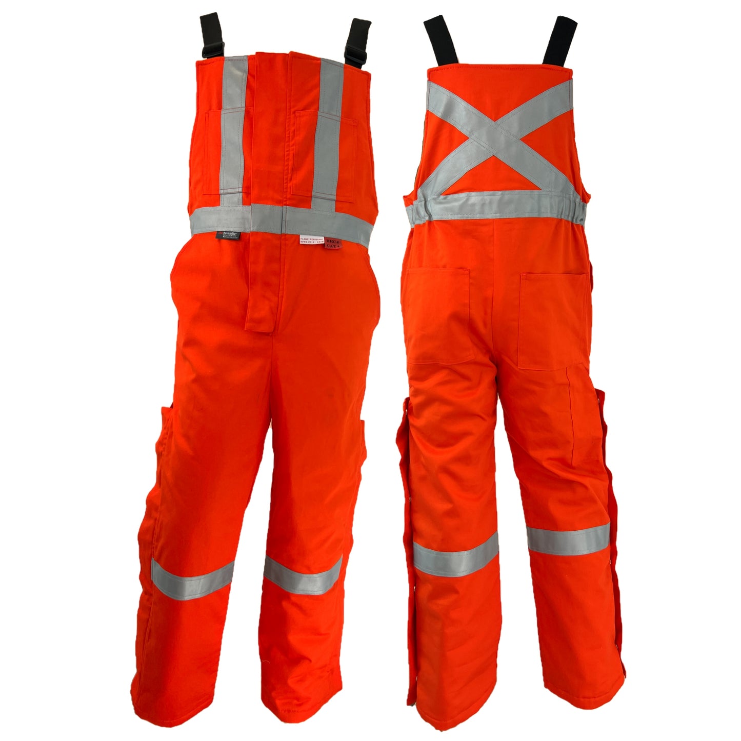 Atlas Workwear - Guardian® FR/AR Hi-Vis Insulated Bibs with 2” Striping - Orange