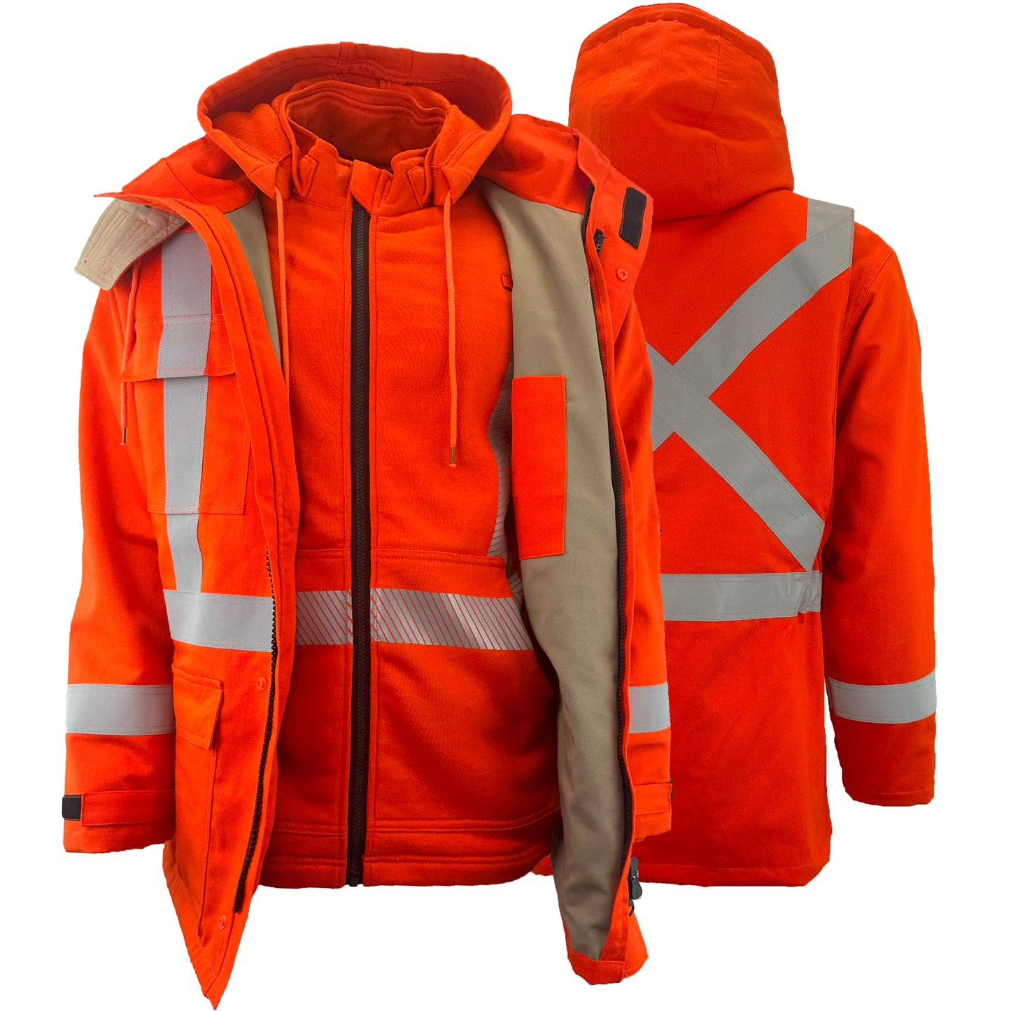 Atlas Workwear - Guardian® FR/AR Hi-Vis 3-in-1 Parka - Orange