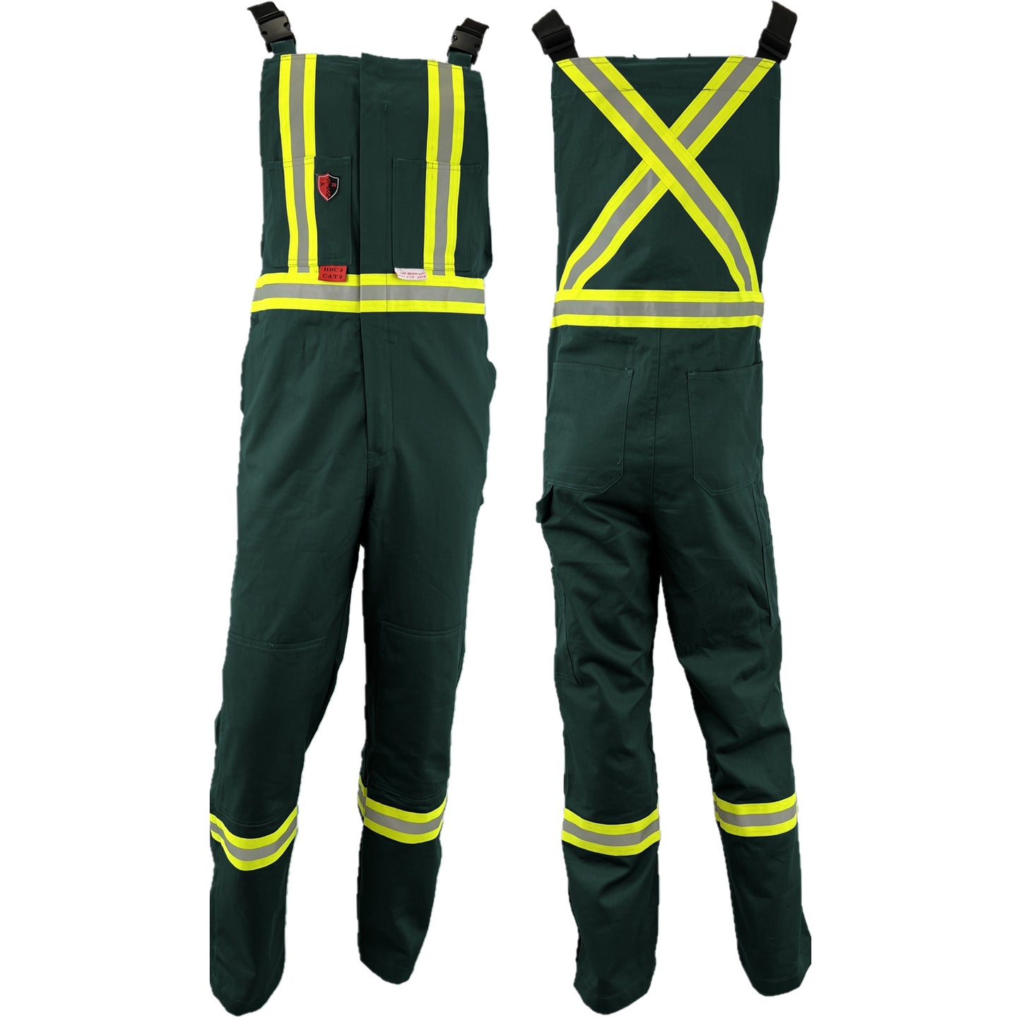 Atlas Guardian® FR/AR Summer Bibs with 2" Striping - Green