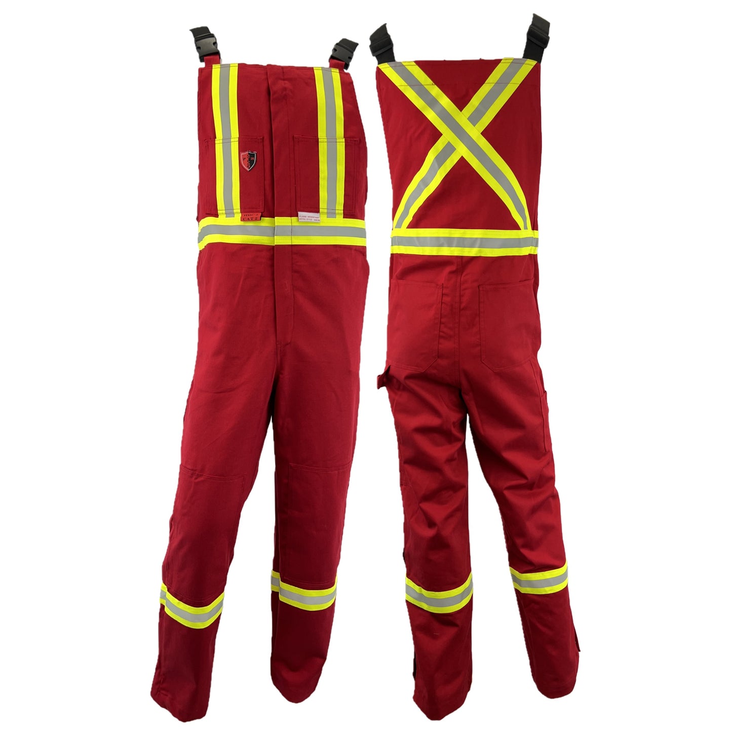 Atlas Guardian® FR/AR Summer Bibs with 2" Striping - Red