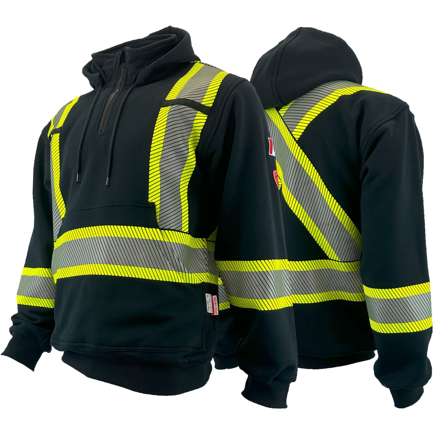 Atlas Guardian® FR/AR Pullover Hoodies with 4" Segmented Striping - Black