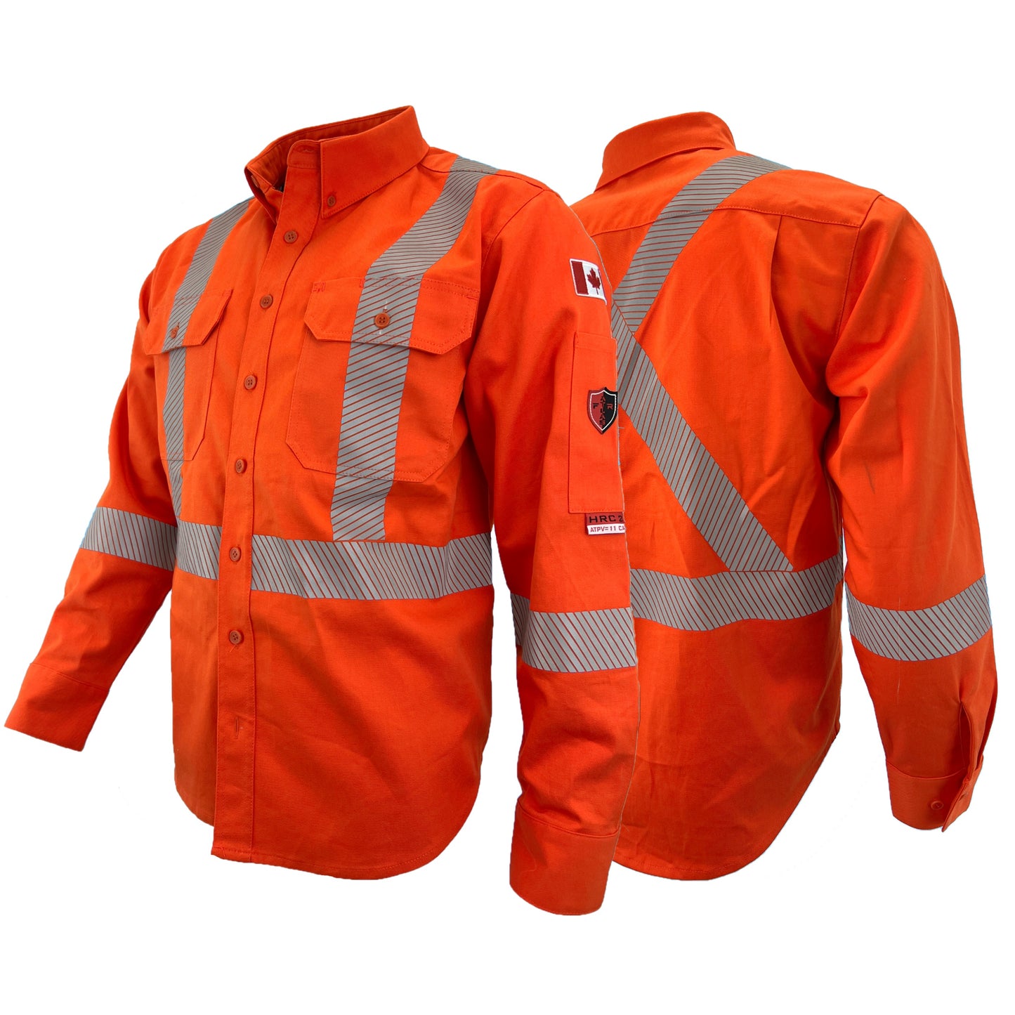 Atlas Guardian® FR/AR Work Shirts with 2” Striping - Orange