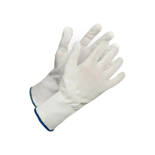 Knifehandler White HPPE Cut Resistant Glove, Ambidextrous, Cut Level A2 - 2 gloves shown