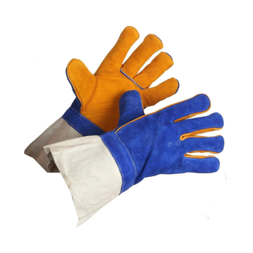 Gold Welders Premium Grade Split Leather Welding Gloves - Colour Blue