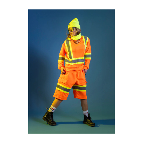 Women's Hi Vis Crew Neck Long Sleeve Safety Tee Shirt at Work