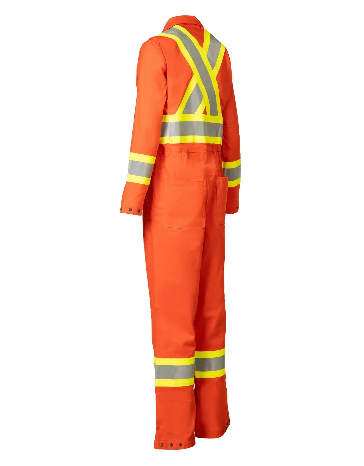 Forcefield orange safety coverall with reflective stripes-back