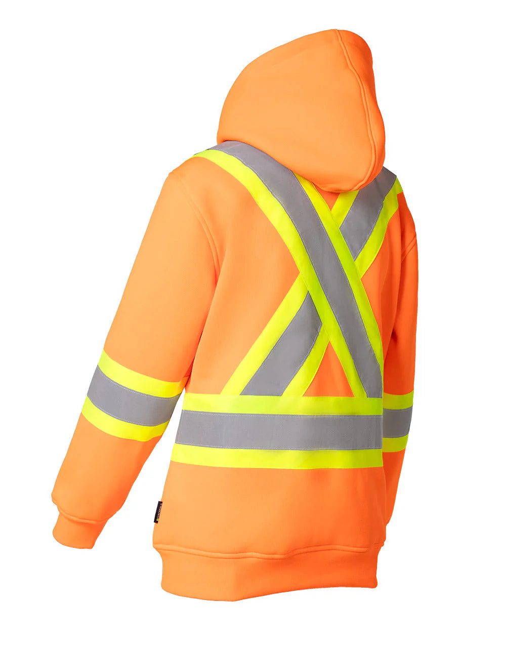 Women's Hi Vis Safety Hoodie with Detachable Hood Back View