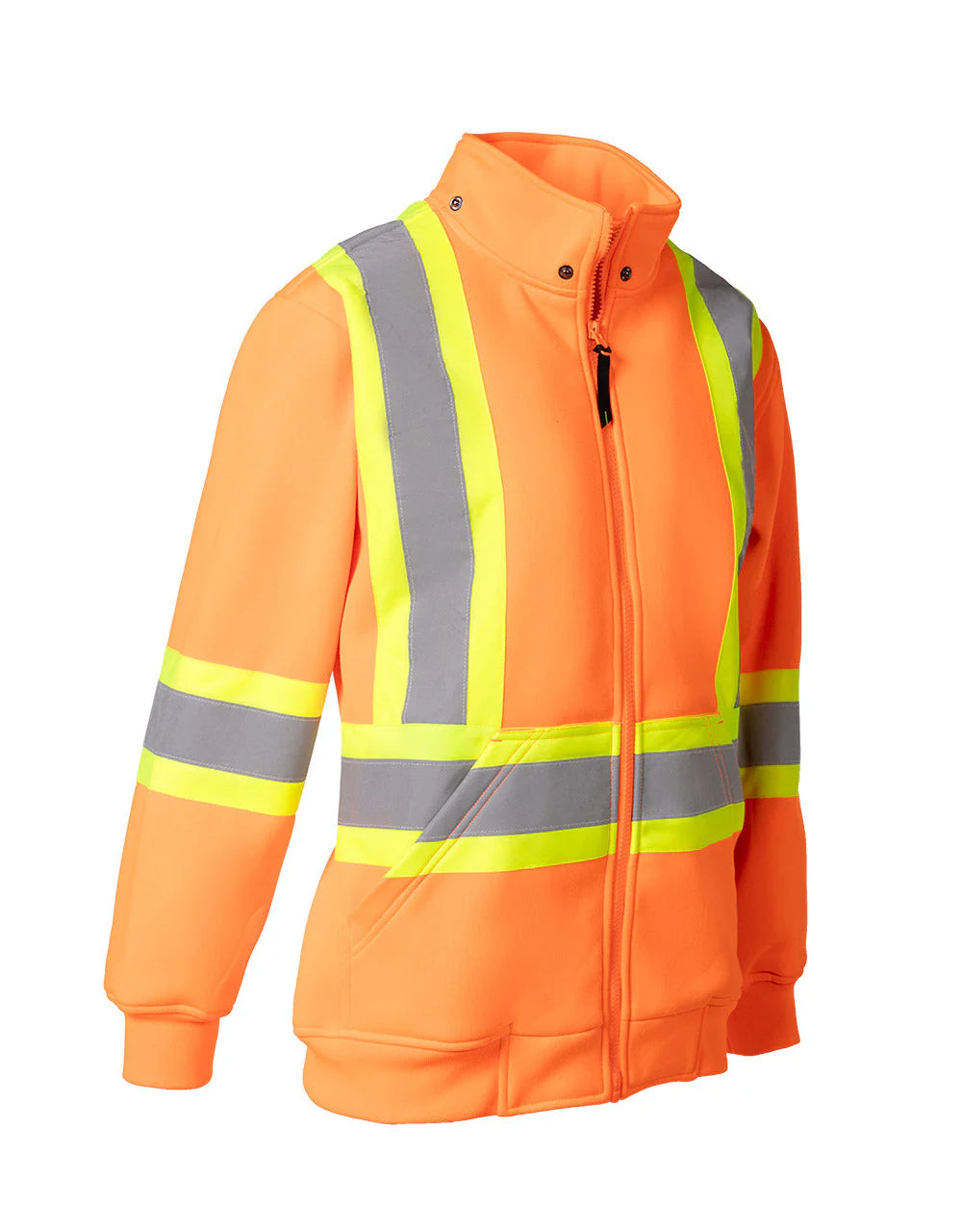 Women's Hi Vis Safety Hoodie with Detachable Hood No hood view