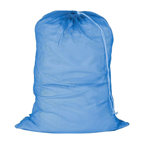 Honey-Can-Do Blue Mesh Laundry Bag with Drawstring
