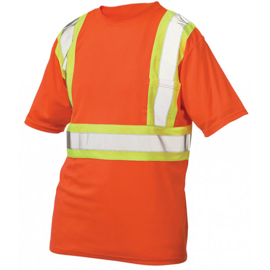 Hi-Vis Mesh Short Sleeve T-Shirt-Orange-Front