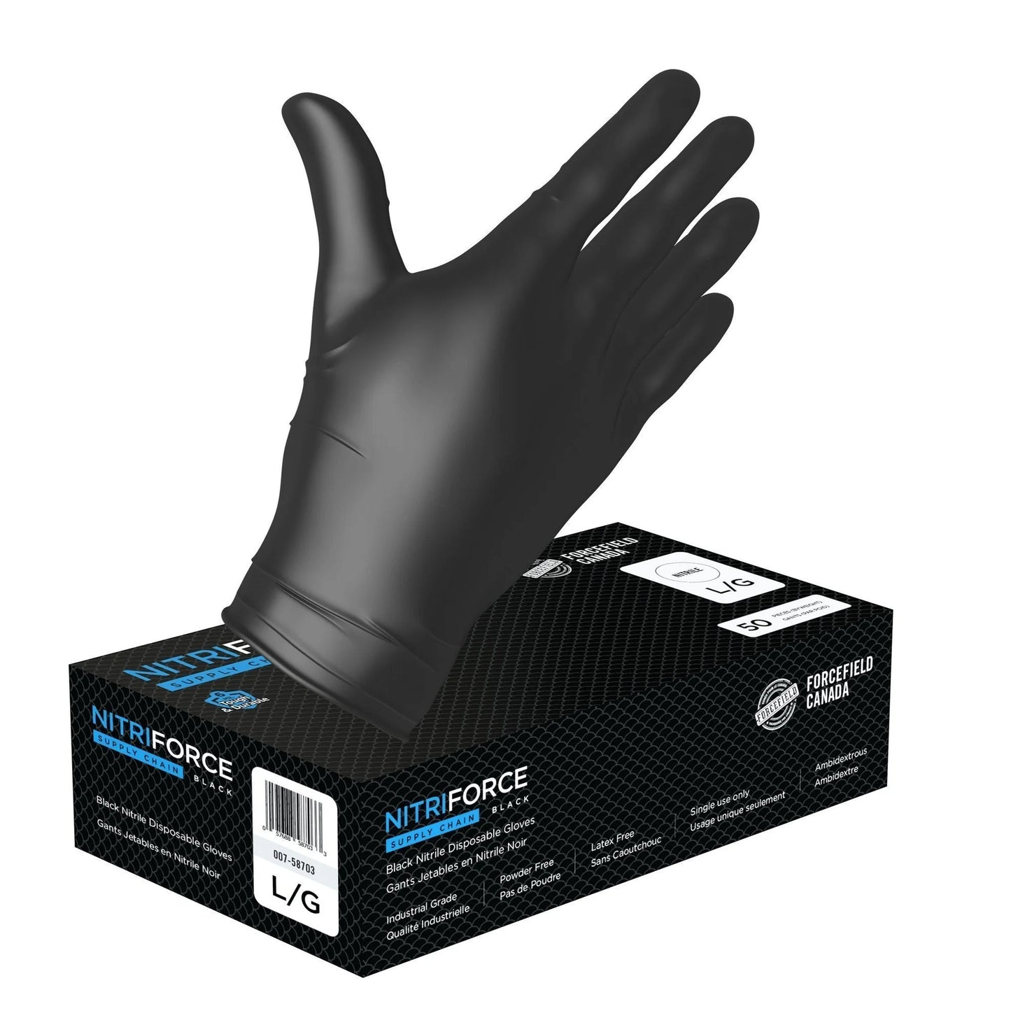 NitriForce Supply Chain Textured Nitrile Disposable Gloves (Case of 500 Gloves)